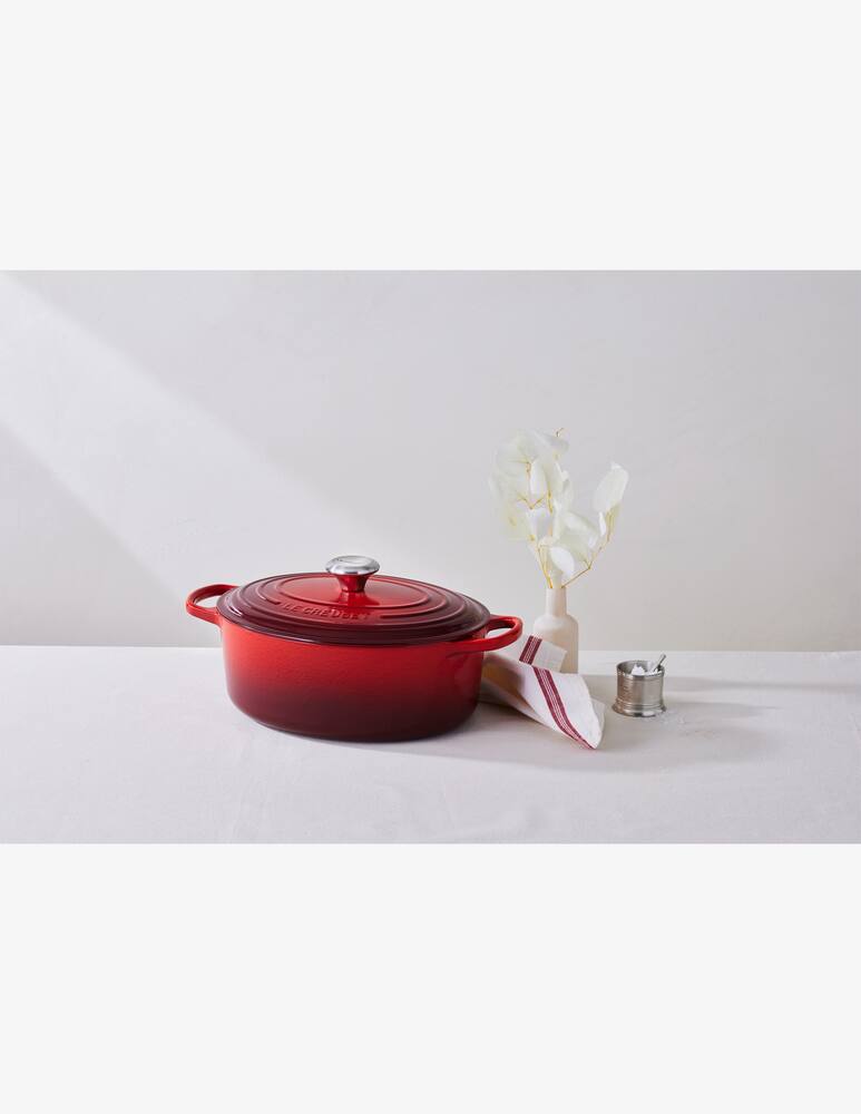 rinascente Le Creuset Cast Iron Oval Casserole Cerise 29cm