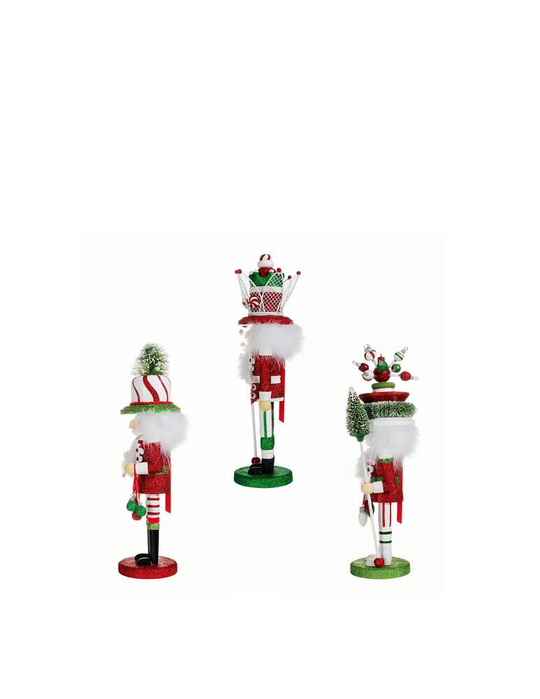 rinascente Kurt S. Adler Holly Wood Nutcracker Decorative Hat Nutcrackers 3/Asstd