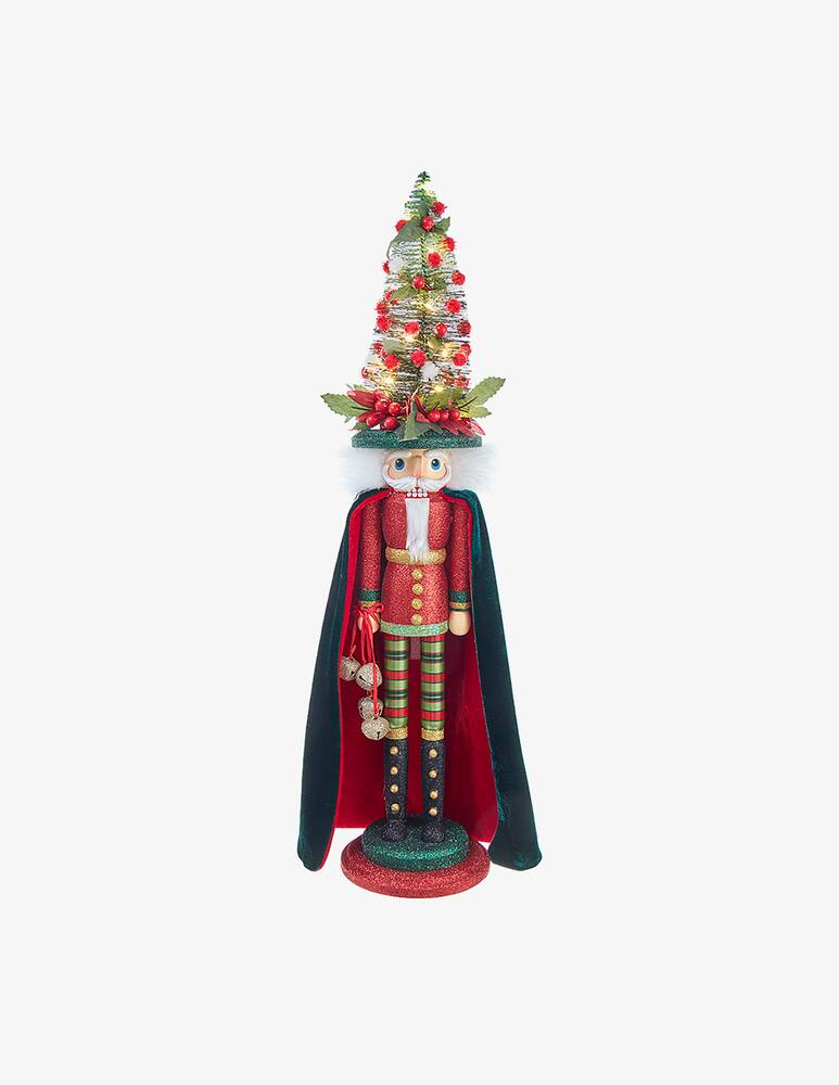 rinascente Kurt S. Adler Schiaccianoci 61Cm "Holly Wood" Rosso E Verde Con Luci Led