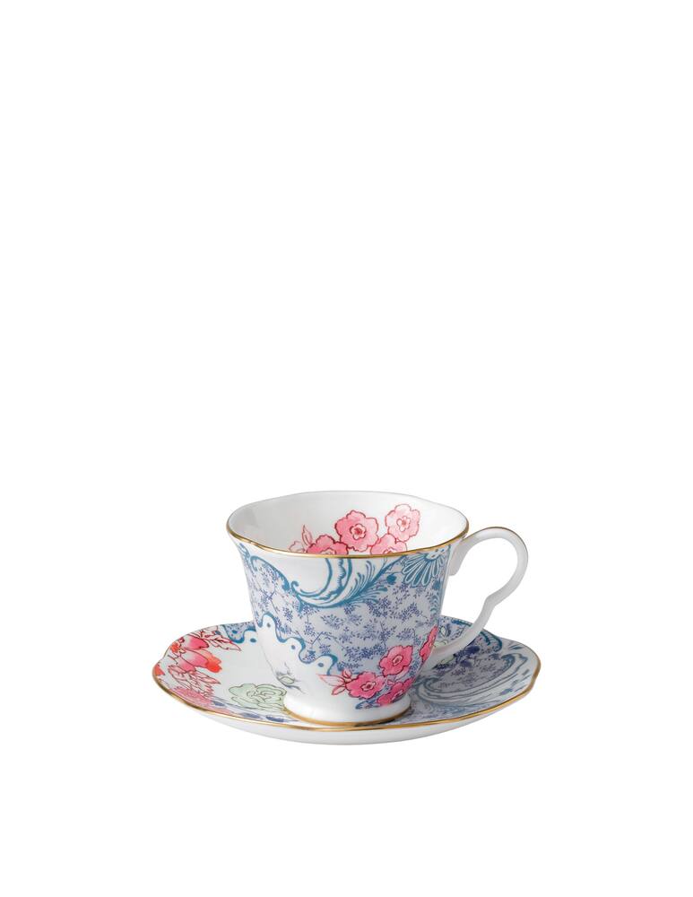 rinascente Wedgwood Butterfly Bloom teacup & saucer 0.2L blue and pink