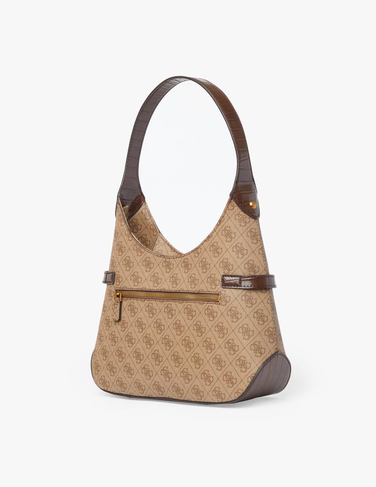 rinascente Guess Zadie Logo hobo bag - beige
