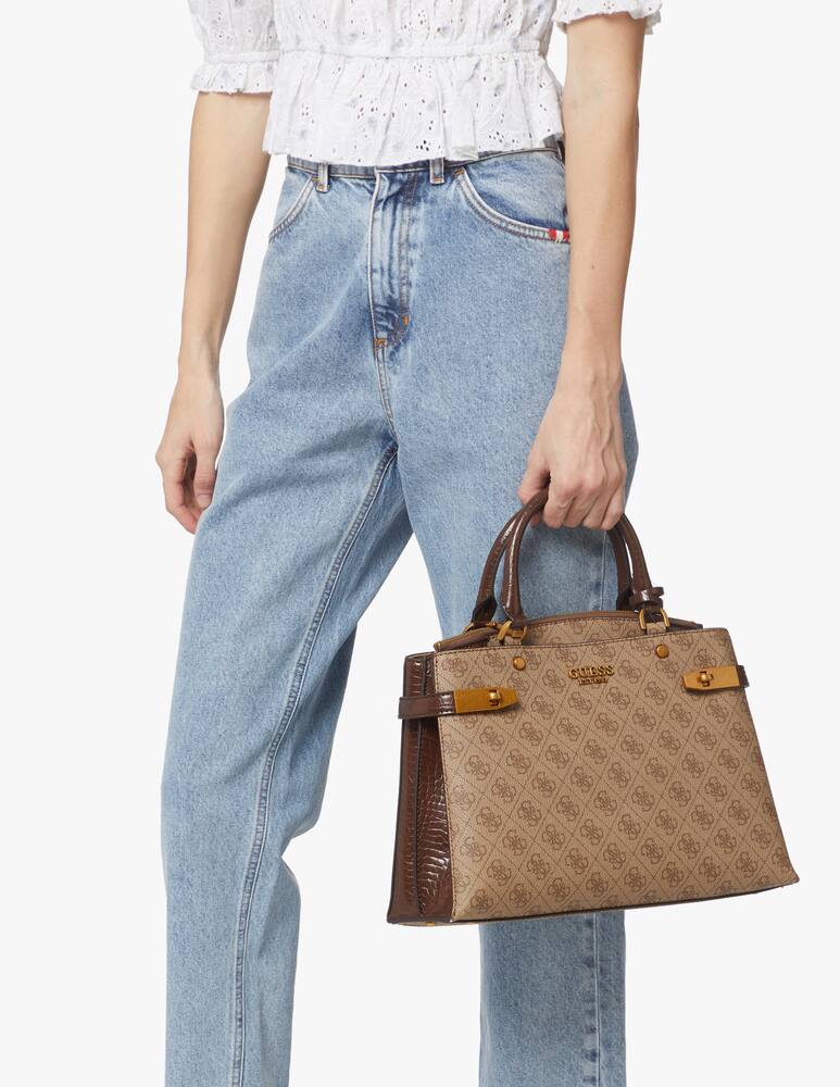 rinascente Guess Zadie Logo girlfriend satchel - beige