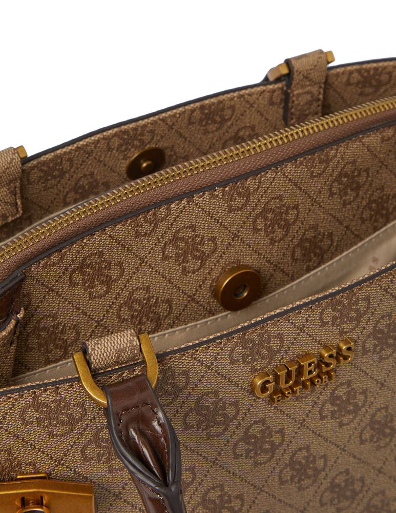 rinascente Guess Zadie Logo girlfriend satchel - beige