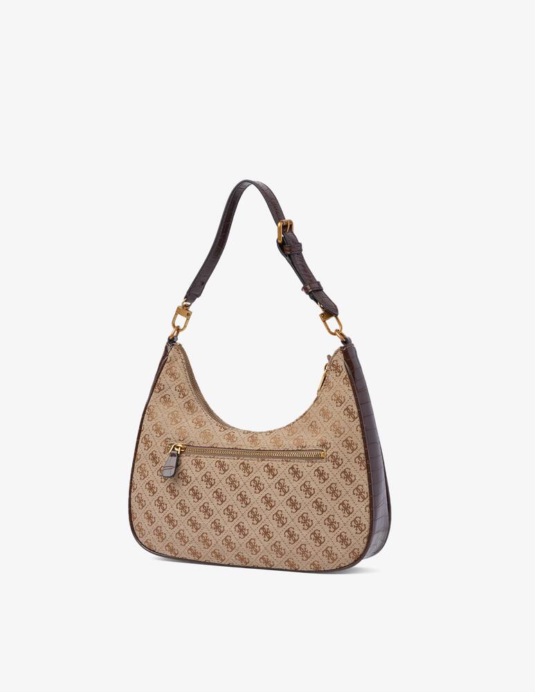 rinascente Guess Aviana 4G logo shoulder hobo bag - Brown