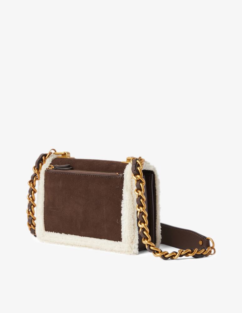rinascente Guess Abey suede crossbody flap bag - Brown