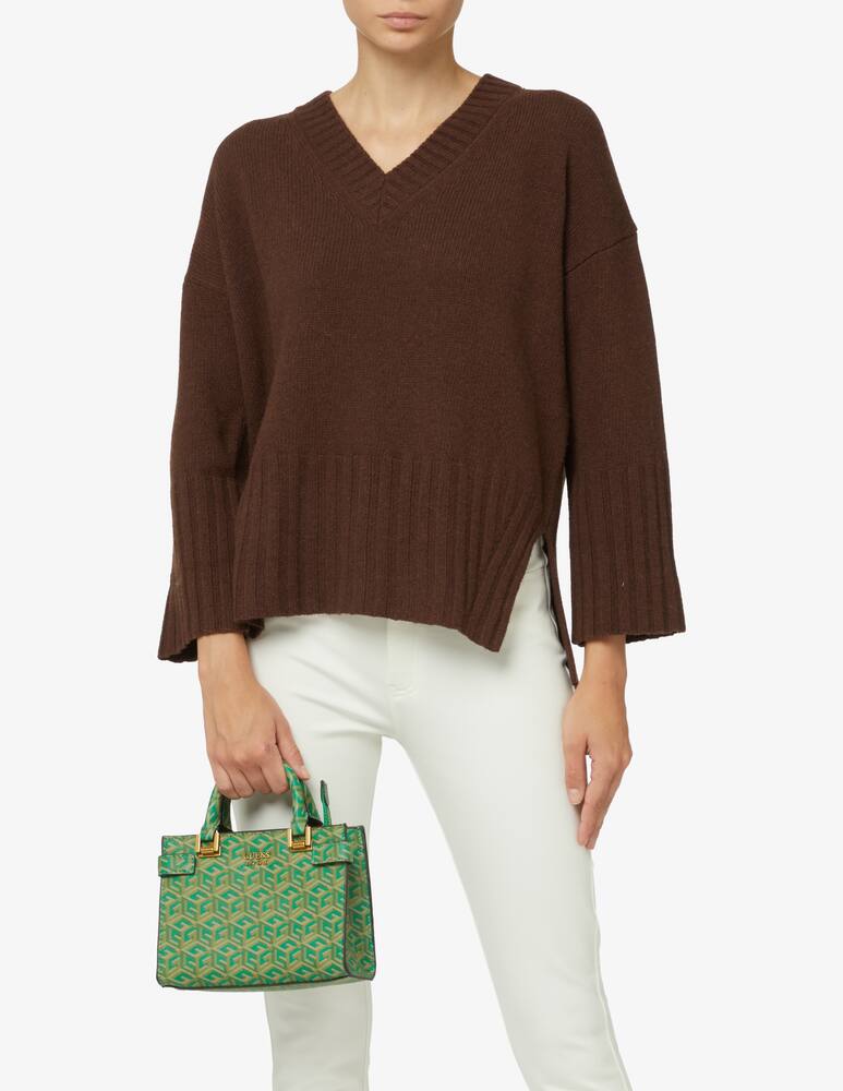 rinascente Guess Atene g cube logo mini handbag - Green