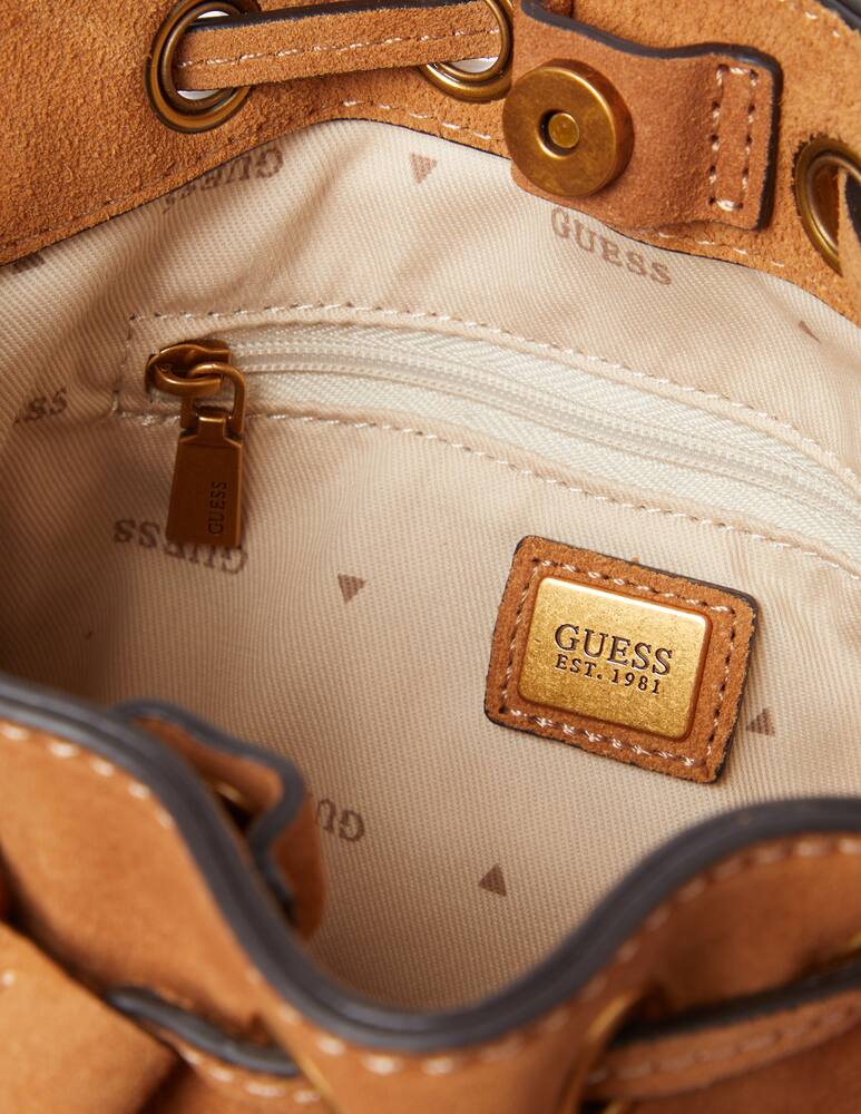 rinascente Guess Borsa micro secchiello scamosciata Kaoma - Marrone