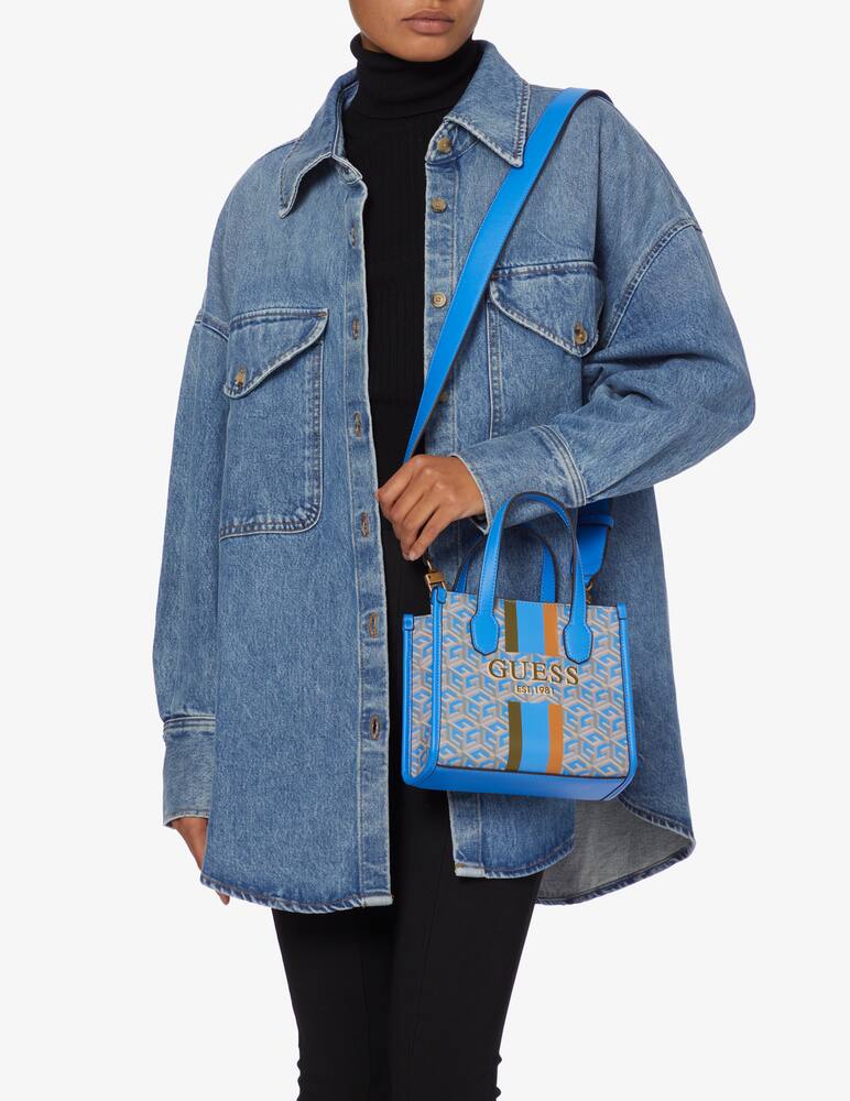 rinascente Guess Silvana g cube logo mini tote - Blue