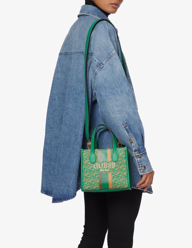 rinascente Guess Borsa mini a mano Silvana g cube logo - Verde