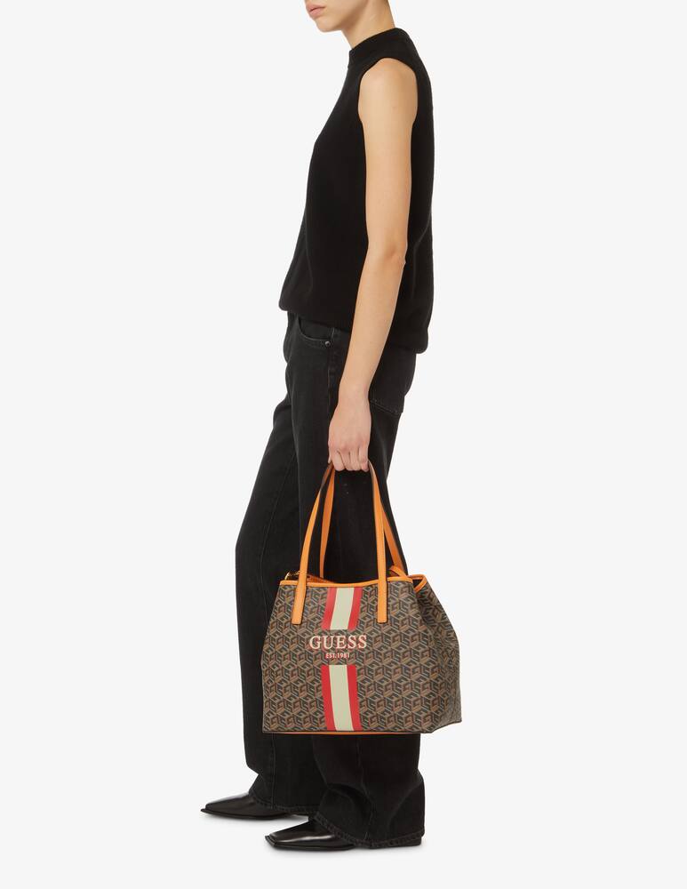 rinascente Guess Borsa a spalla g cube logo Vikky - Marrone