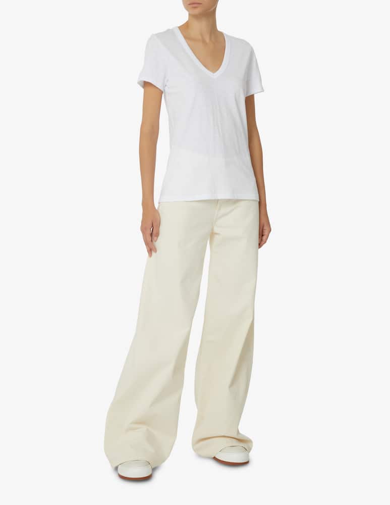 rinascente Rag & Bone T-shirt in cotone con collo a v Slub - Bianco