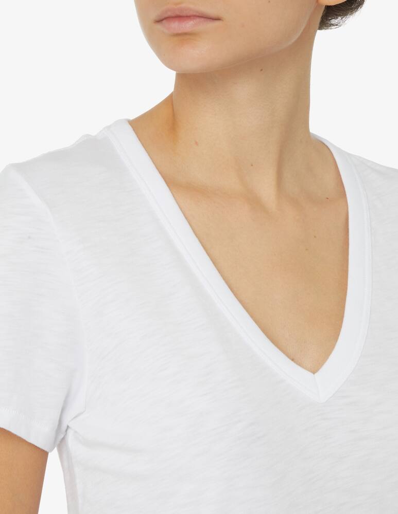 rinascente Rag & Bone T-shirt in cotone con collo a v Slub - Bianco