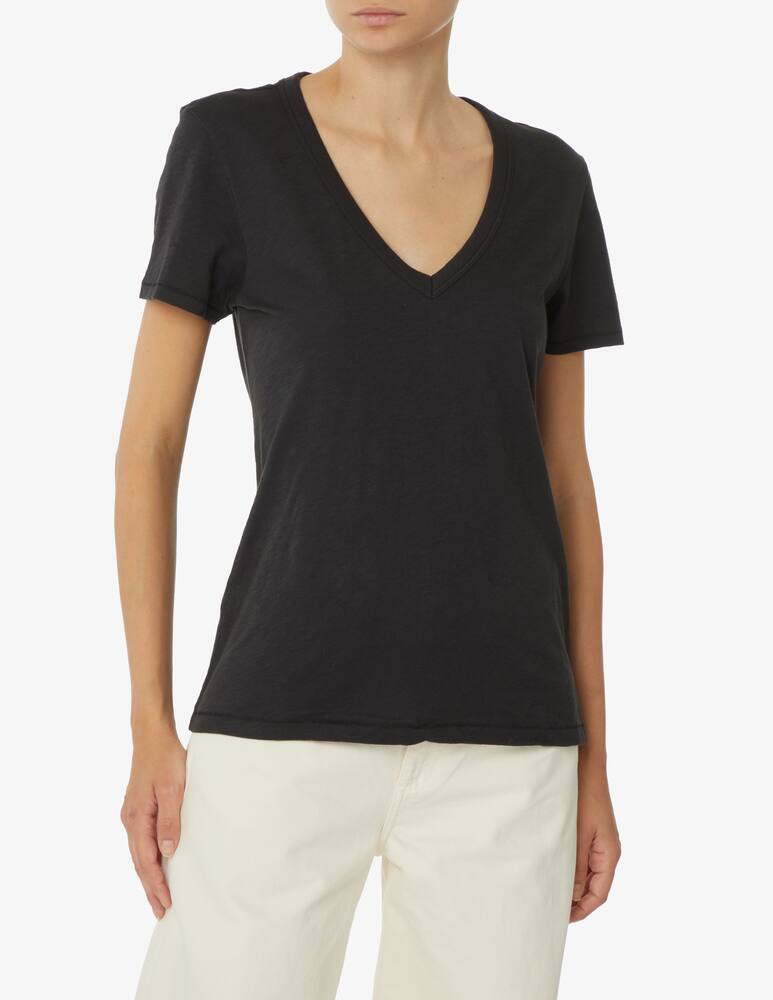 Rag & Bone Slub v neck cotton t-shirt - Black - picture 1 Rag & Bone Slub v neck cotton t-shirt - Black - picture 1