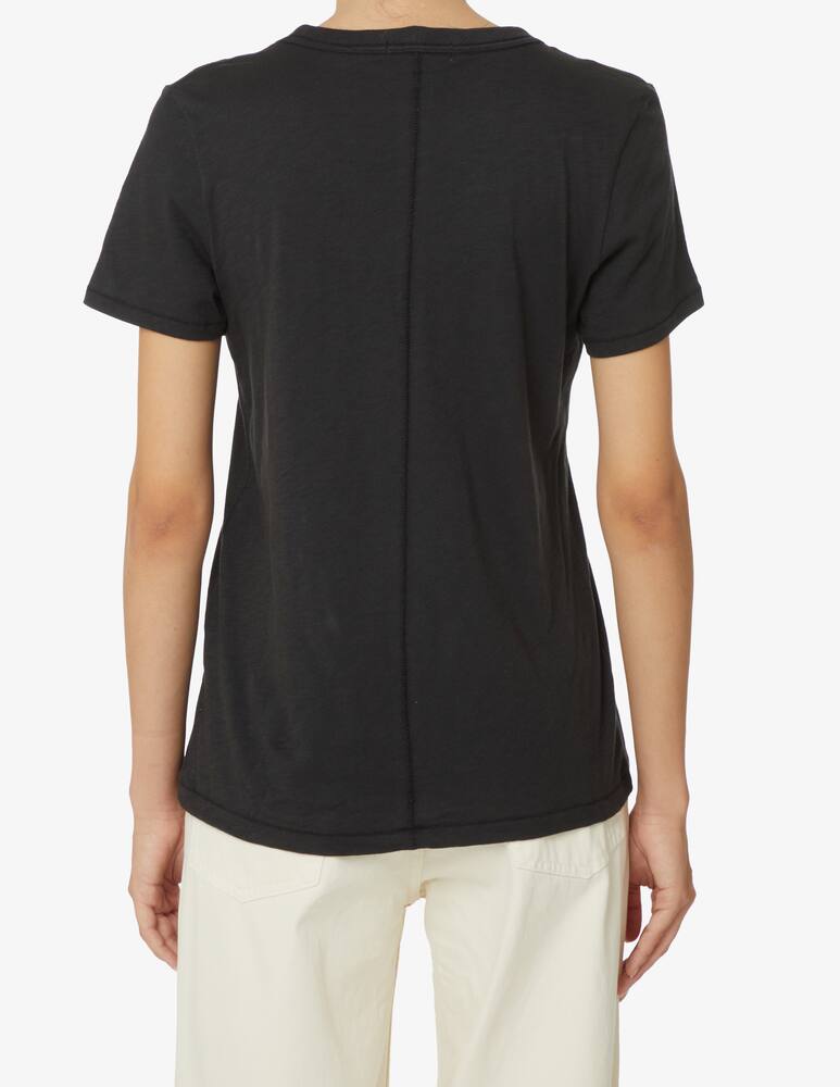 rinascente Rag & Bone T-shirt in cotone con collo a v Slub - Nero