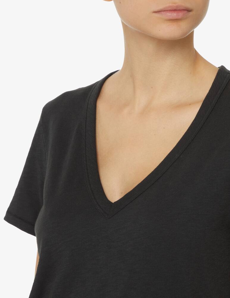 rinascente Rag & Bone T-shirt in cotone con collo a v Slub - Nero