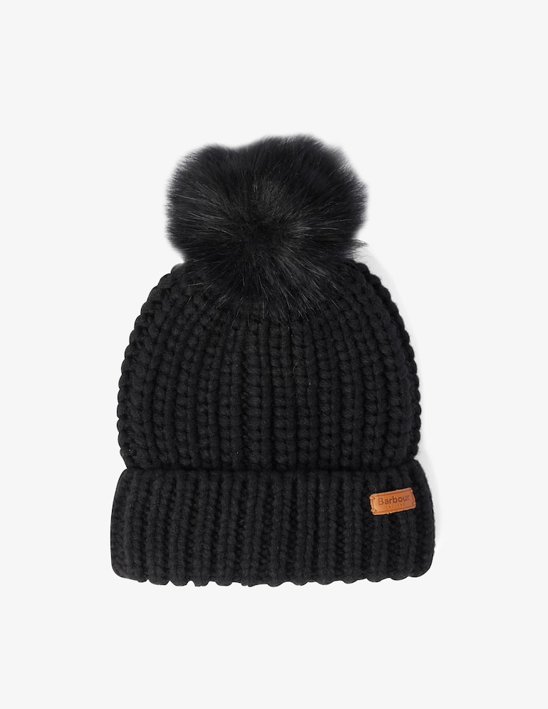 rinascente Barbour Cappellino beanie con pom pom - Nero