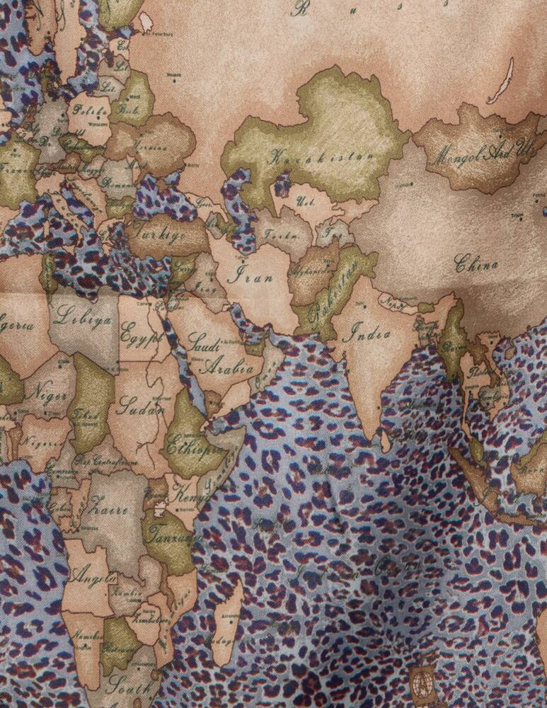 Alviero Martini Prima Classe Sciarpa animalier mappa - immagine 2 Alviero Martini Prima Classe Sciarpa animalier mappa - immagine 2