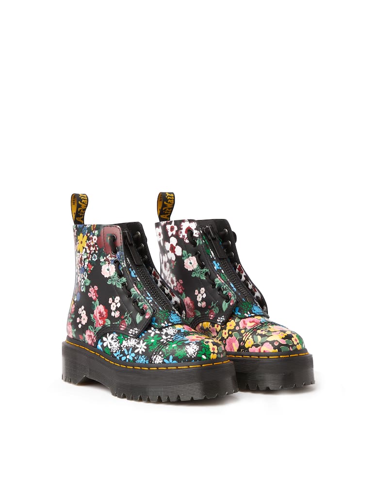 Dr. Martens Anfibi platform in pelle Sinclair Floral mash Up - immagine 3 Dr. Martens Anfibi platform in pelle Sinclair Floral mash Up - immagine 3