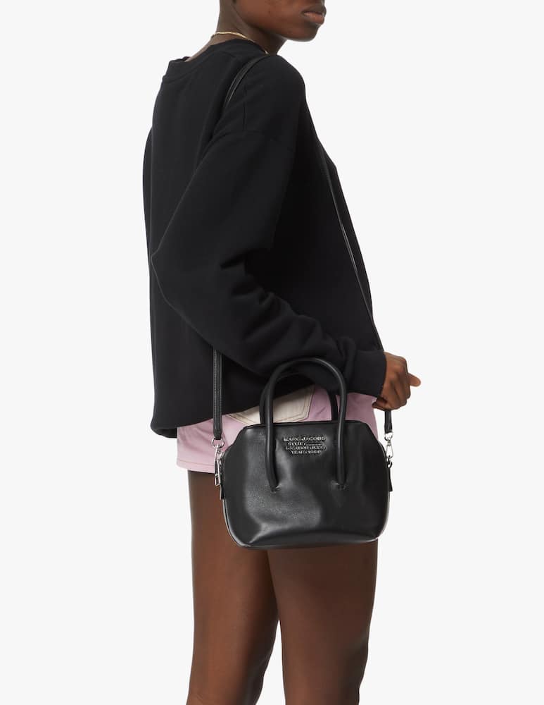 rinascente Marc Jacobs Borsa a tracolla mini duet satchel in pelle e tela - nero