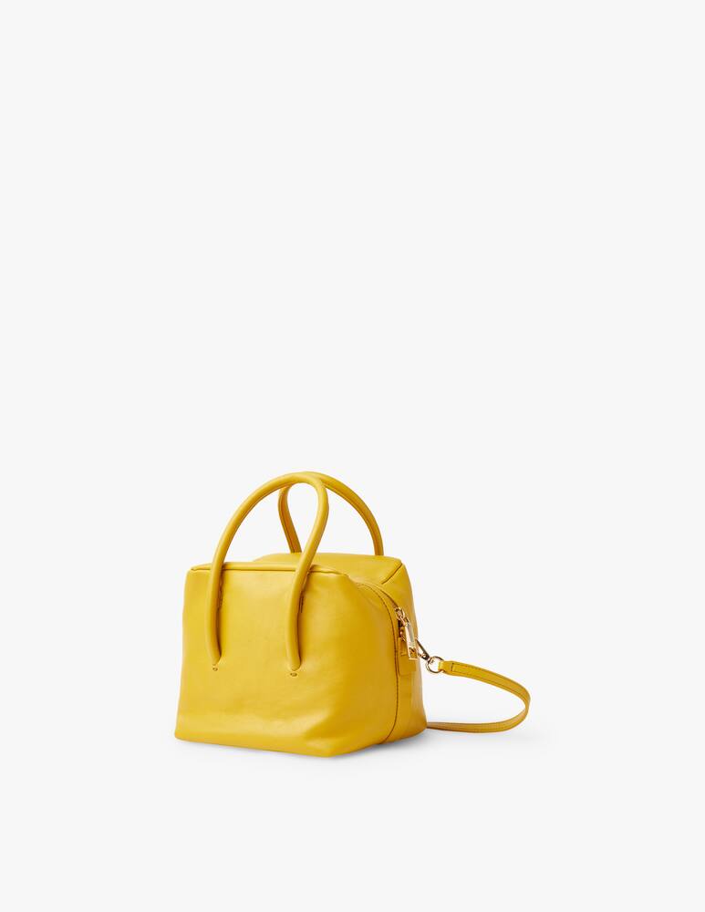 rinascente Marc Jacobs Duet satchel leather and canvas mini crossbody bag - yellow
