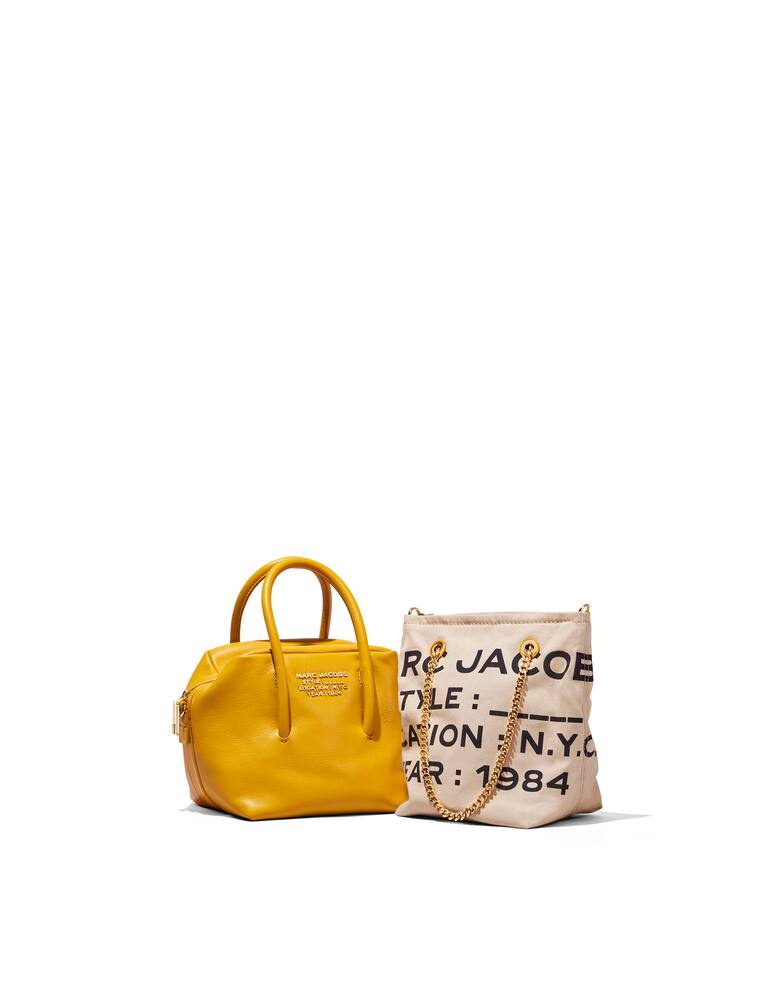 rinascente Marc Jacobs Duet satchel leather and canvas mini crossbody bag - yellow