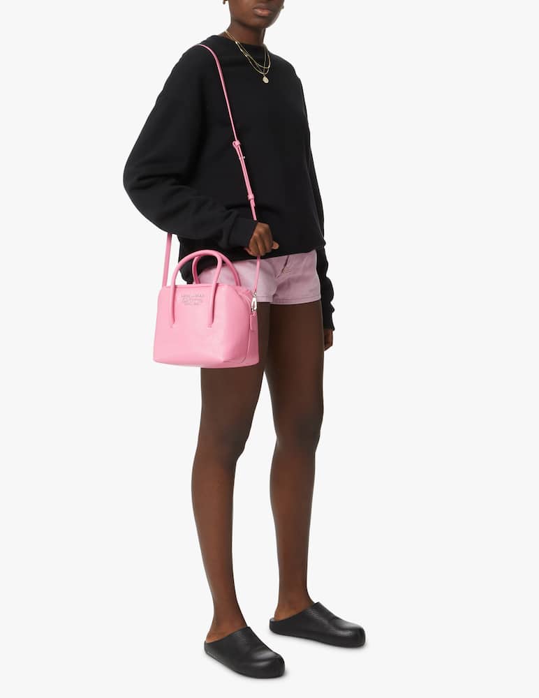 rinascente Marc Jacobs Borsa a tracolla mini duet satchel in pelle e tela - rosa