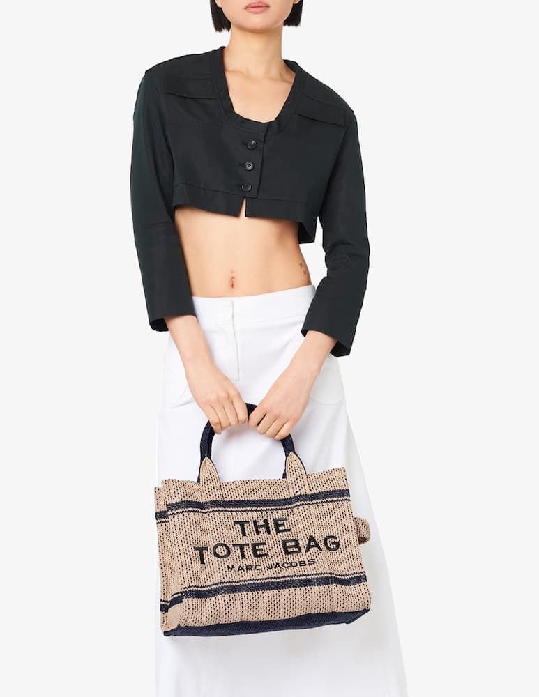 rinascente Marc Jacobs Borsa The Tote Medium Small jacquard di paglia - Marrone