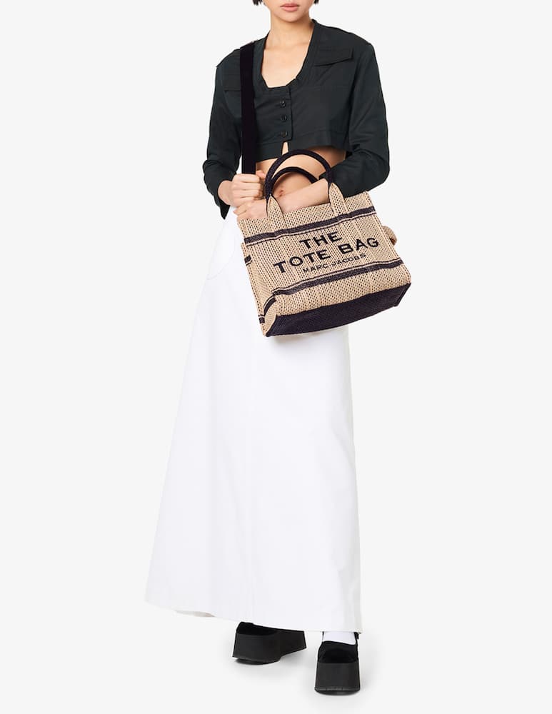 rinascente Marc Jacobs Borsa The Tote Medium Small jacquard di paglia - Marrone