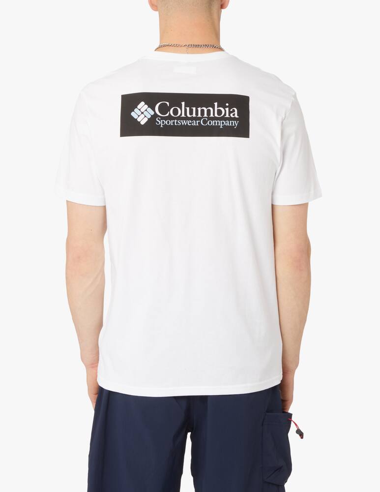 rinascente Columbia Maglietta manica corta box logo retro - bianco