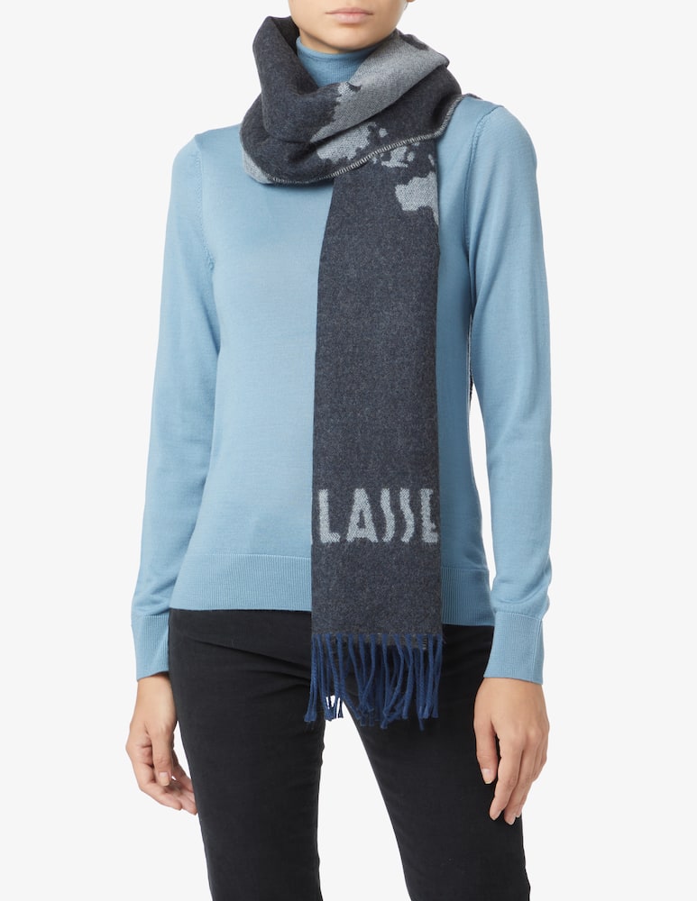 rinascente Alviero Martini Sciarpa con frangia mappa - Blu