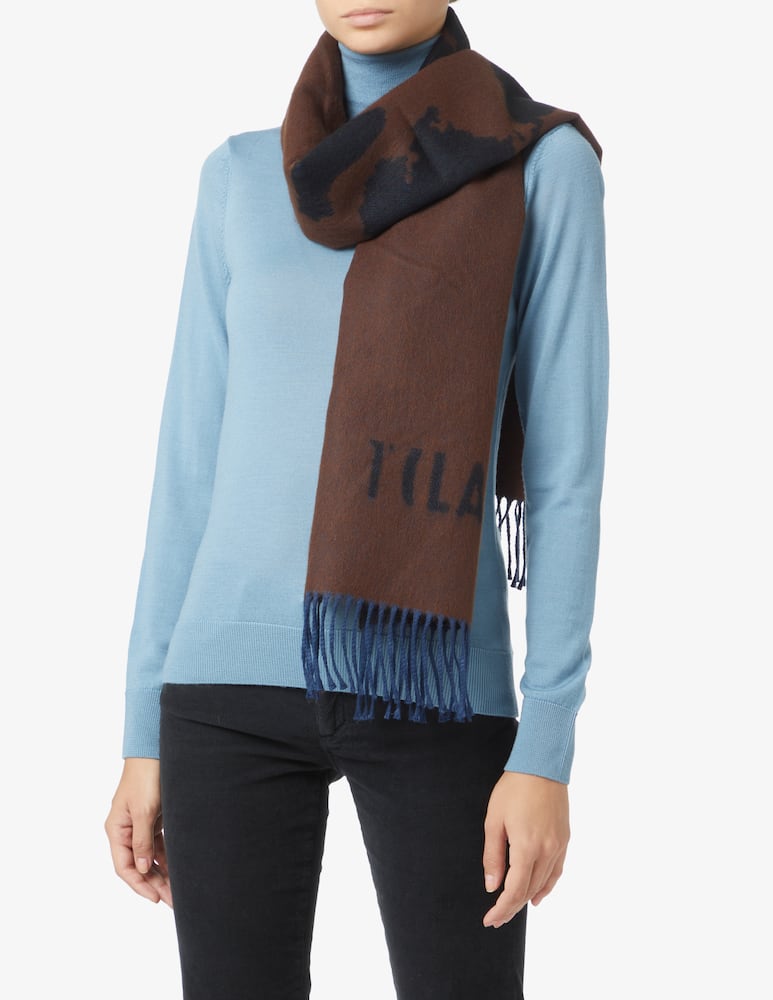 rinascente Alviero Martini Sciarpa con frangia mappa - Marrone