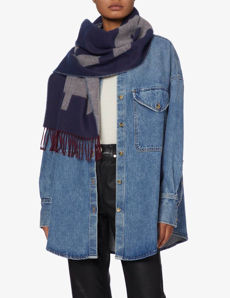 rinascente Alviero Martini Scarf frange max logo - Blue