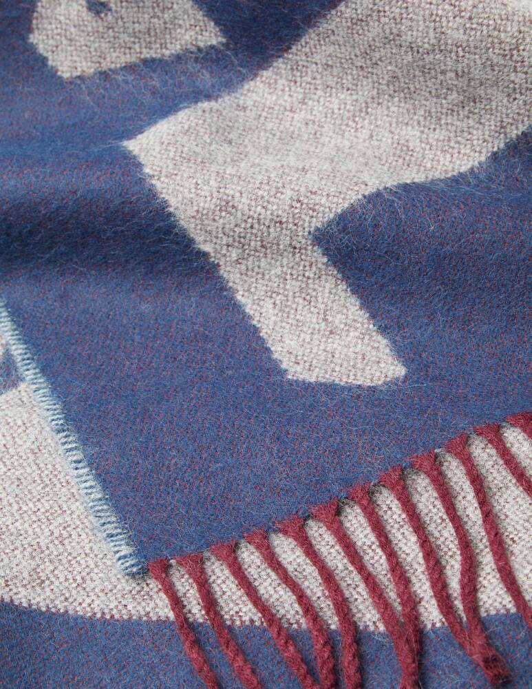 rinascente Alviero Martini Scarf frange max logo - Blue