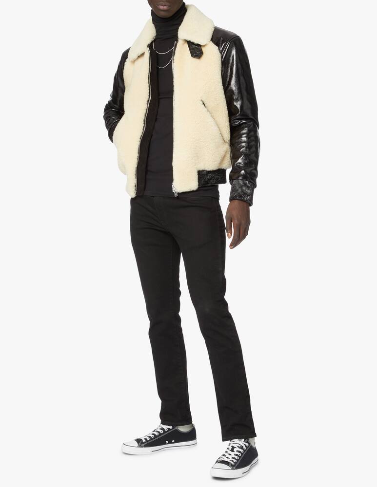 rinascente Amiri Shearling leather aviator jacket