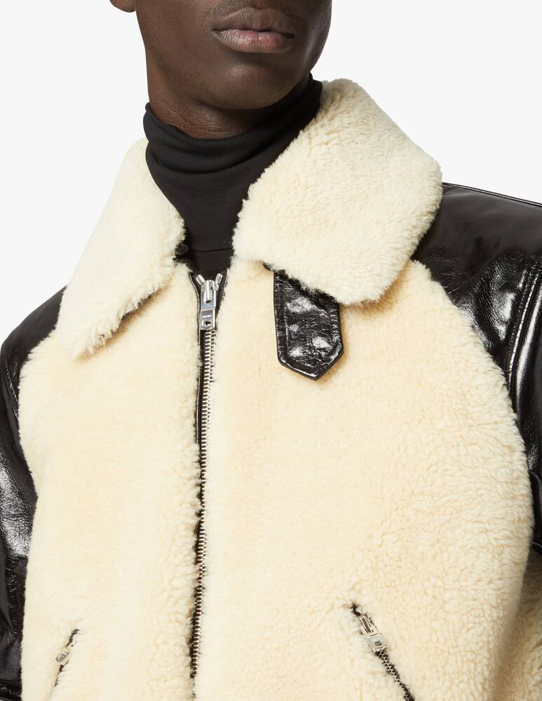 rinascente Amiri Shearling leather aviator jacket