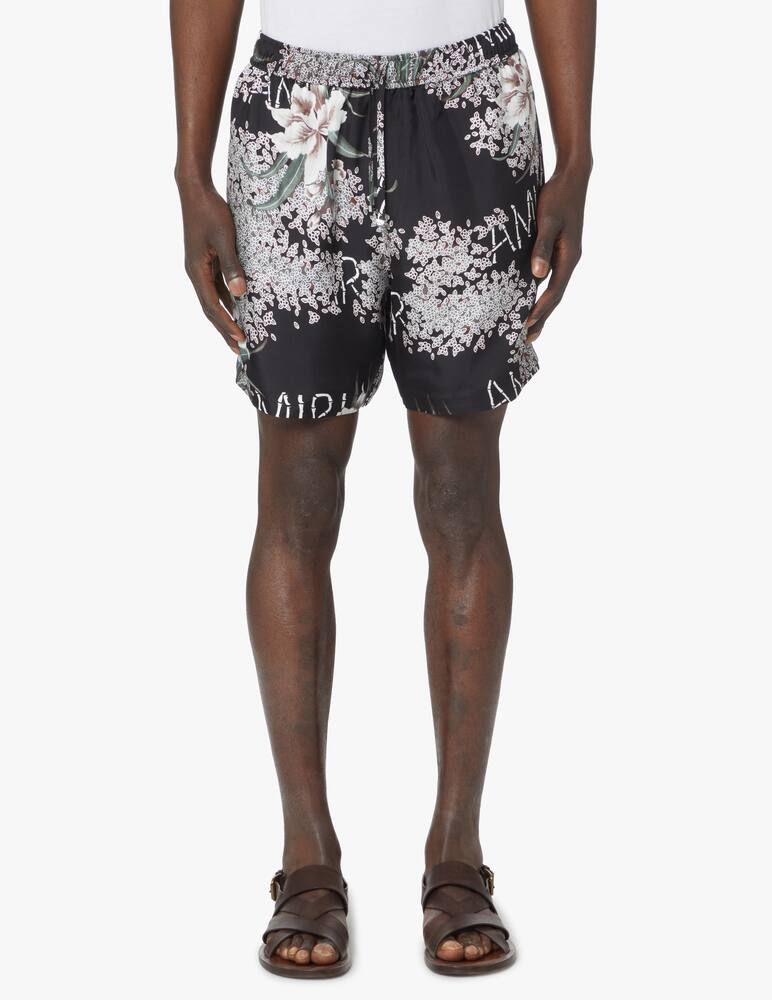 rinascente Amiri Hibiscus print short - black