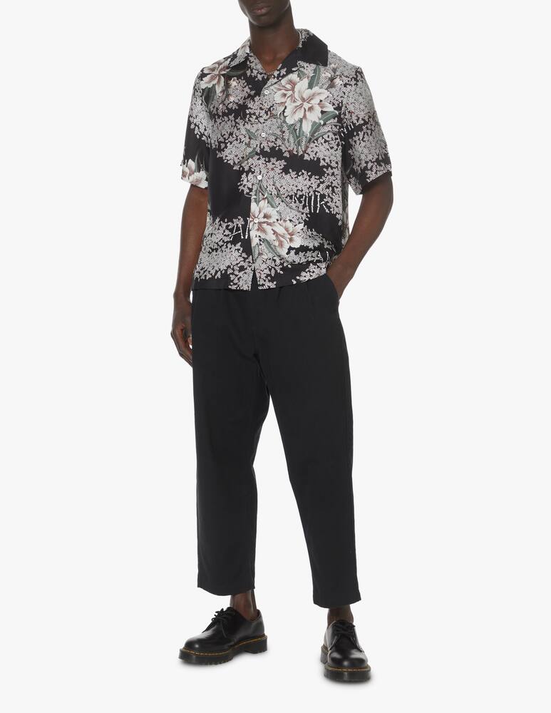 rinascente Amiri Hibiscus print short sleeve shirt - black
