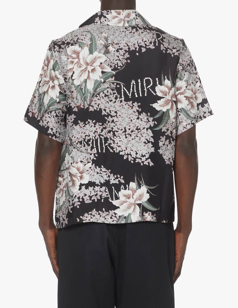 rinascente Amiri Hibiscus print short sleeve shirt - black