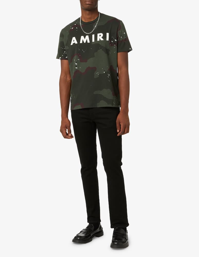 rinascente Amiri Maglietta army con logo - Verde