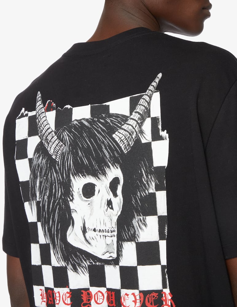 rinascente Amiri Maglietta wes lang checker skull  - Nero