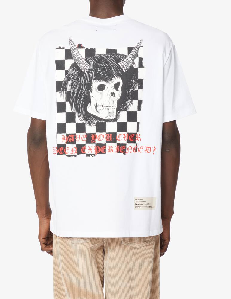 rinascente Amiri Maglietta wes lang checker skull  - Bianco