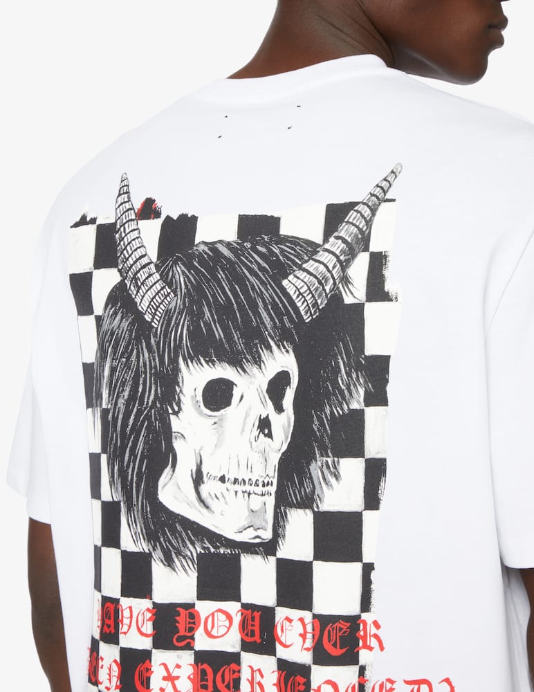 rinascente Amiri Maglietta wes lang checker skull  - Bianco