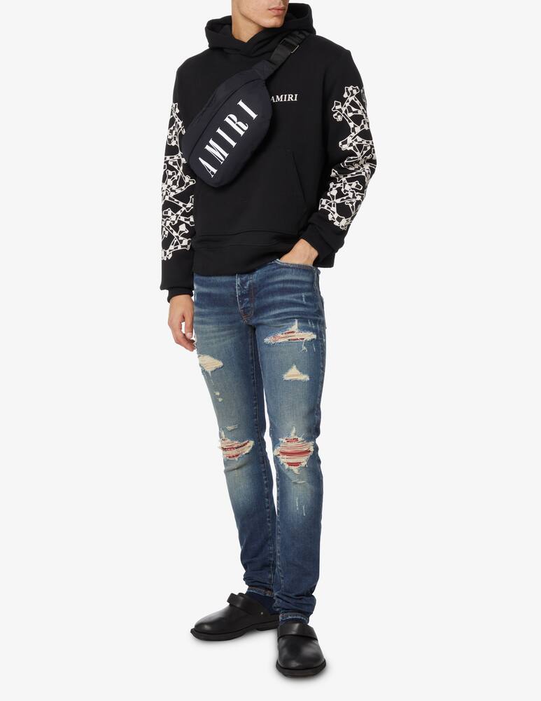 rinascente Amiri Checkered bones hoodie - Black