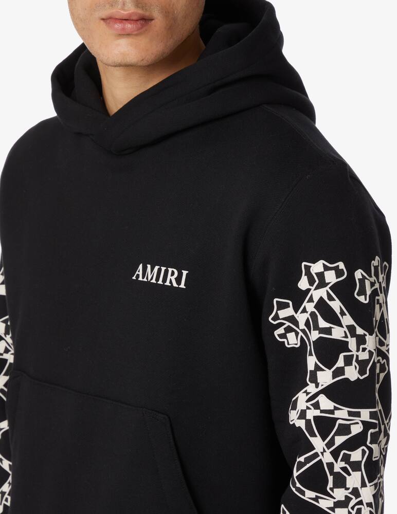 rinascente Amiri Checkered bones hoodie - Black