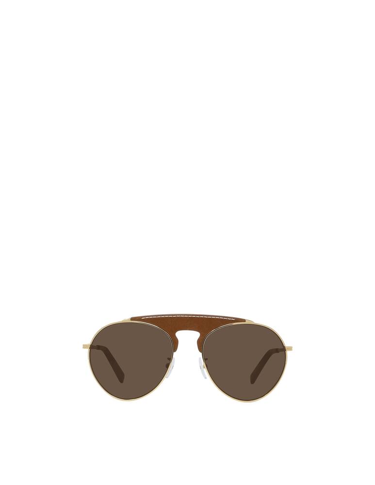 rinascente LOEWE Pilot Sunglasses In Metal With Leather Front LW40005U