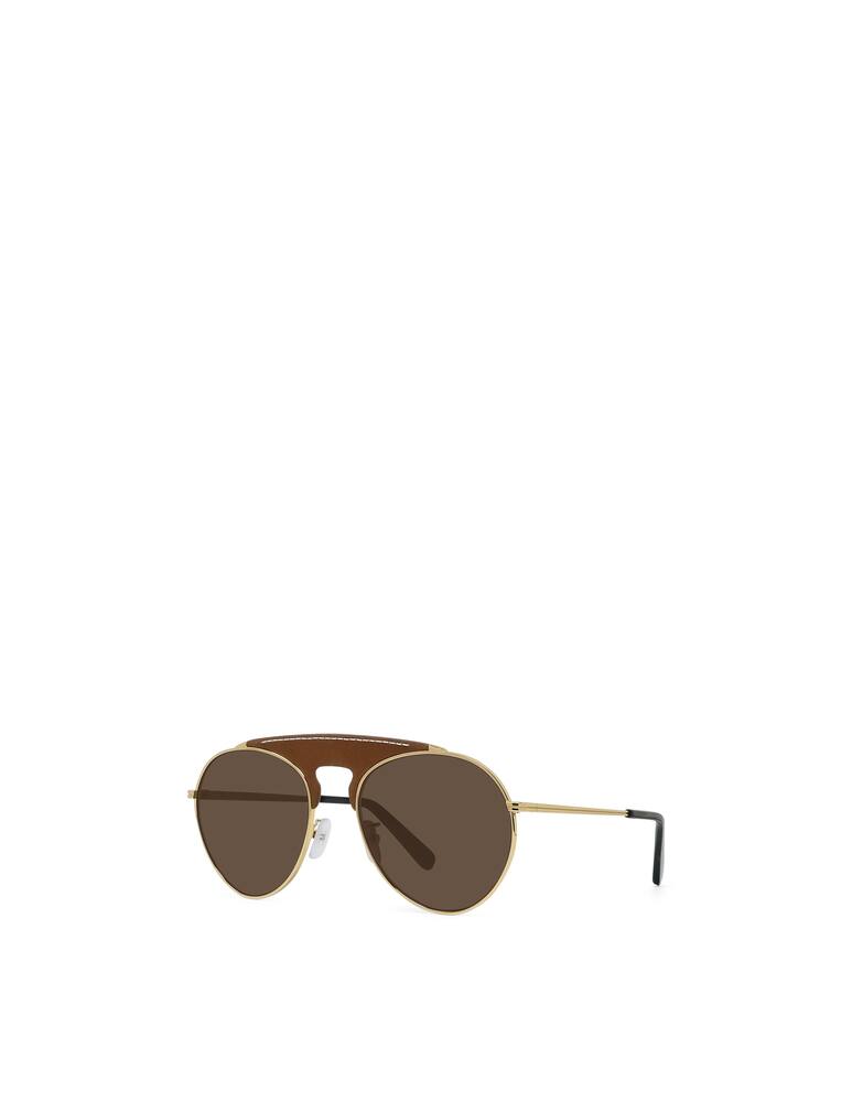 rinascente LOEWE Pilot Sunglasses In Metal With Leather Front LW40005U