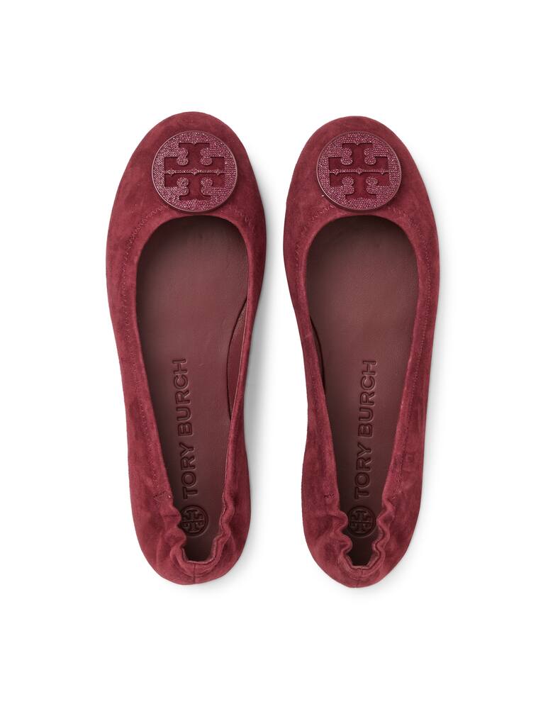 rinascente Tory Burch Minnie ballet flats with logo in suede