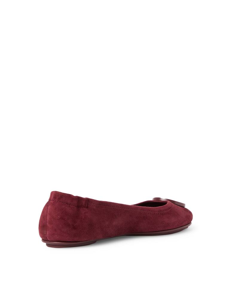 rinascente Tory Burch Minnie ballet flats with logo in suede