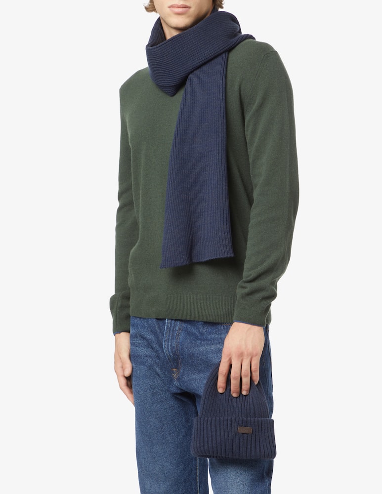 rinascente Barbour Scarf and beanie gift box - Blue