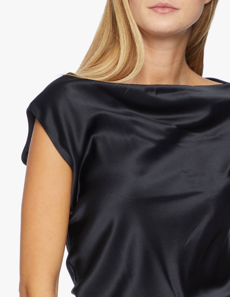 rinascente Theory Draped boatneck top in seta 